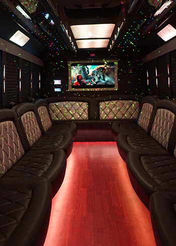 limo bus service with hardwood floors