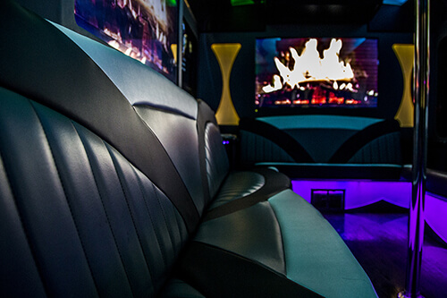 limo bus with leather seats