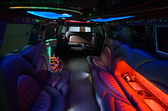 Inside a Bloomington party bus rental