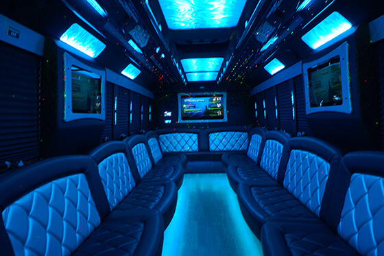 Limo bus rental interior